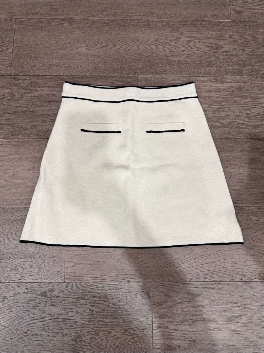 OAK + FORT Cream A-Line Skirt with Black Trim